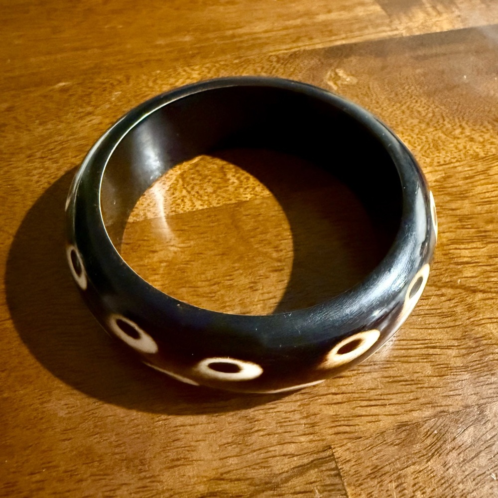 Brown And Cream Patterned Bangle - image 2